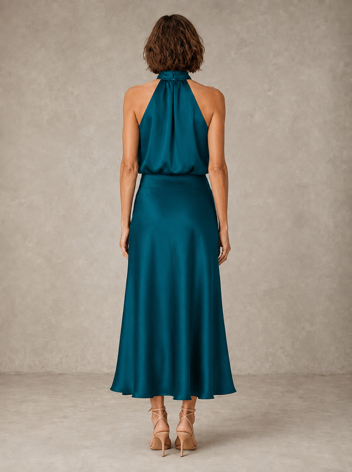 Harper Halter Satin Evening Dress