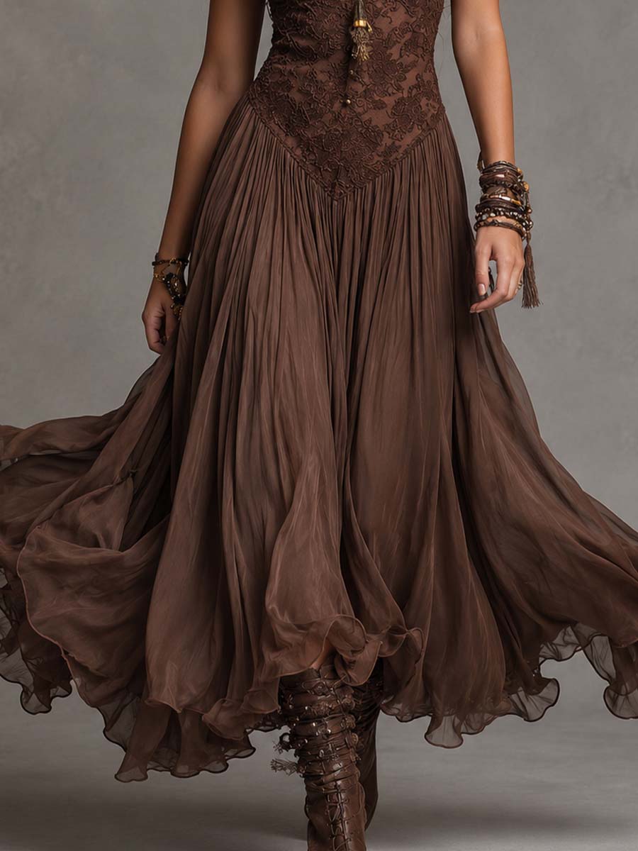 Olivia Lace Corset Maxi Dress for Women