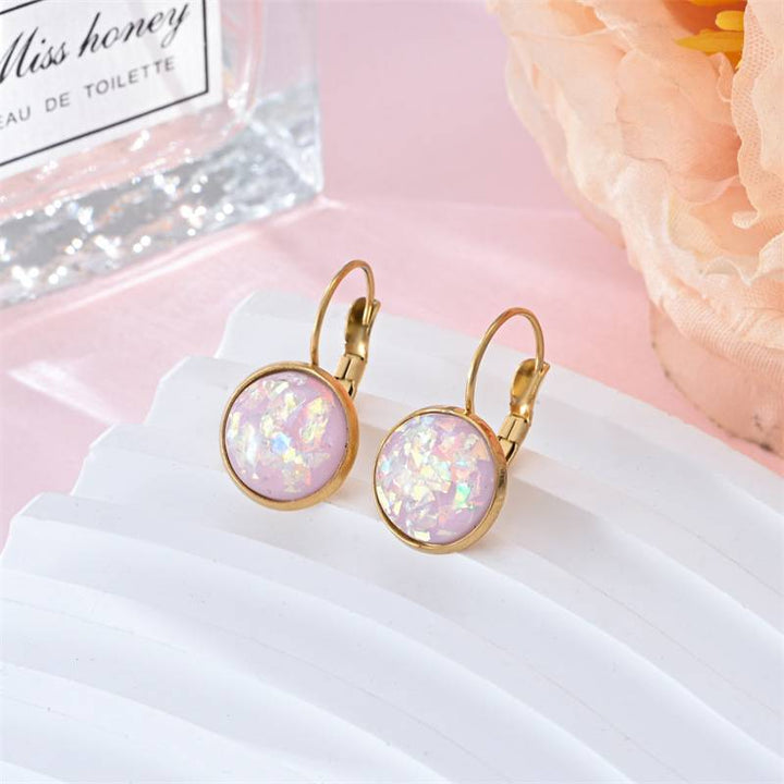 Retro Opalstein Gold Earrings