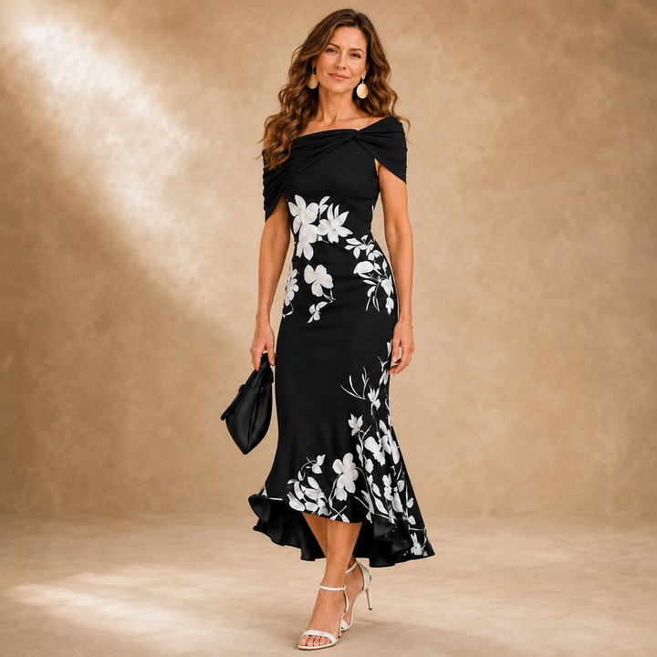 Flora Contour Floral Midi Dress