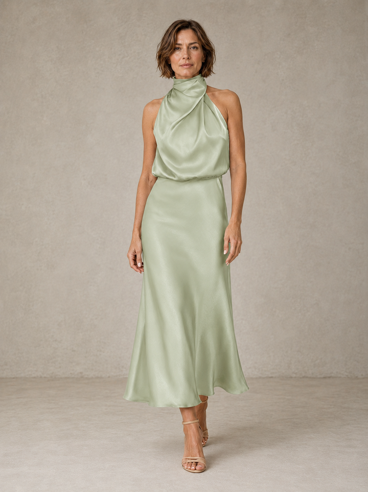 Harper Halter Satin Evening Dress