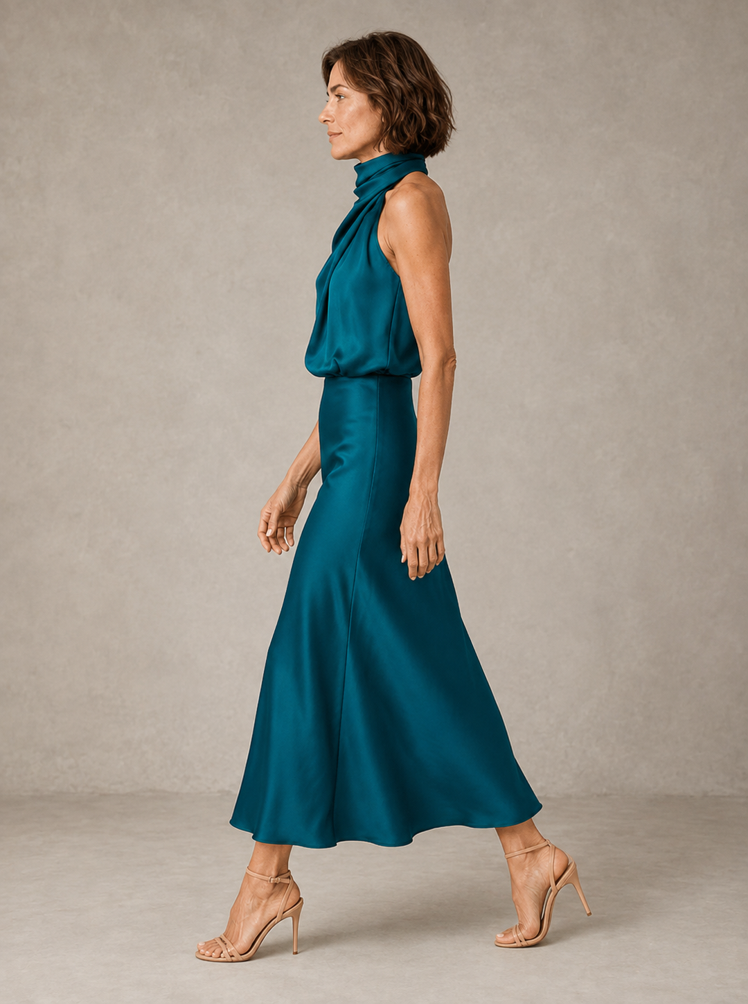 Harper Halter Satin Evening Dress
