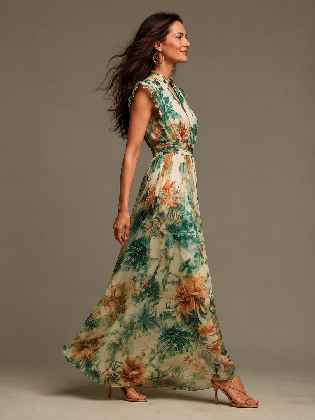 Grace Painted Tropical Chiffon