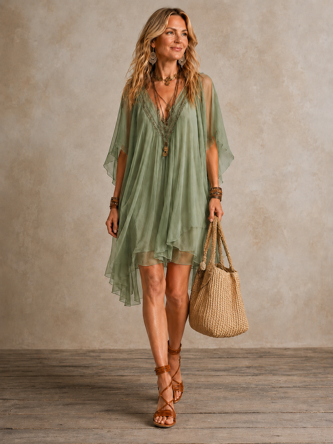 Ella Tiered Boho Mini Dress