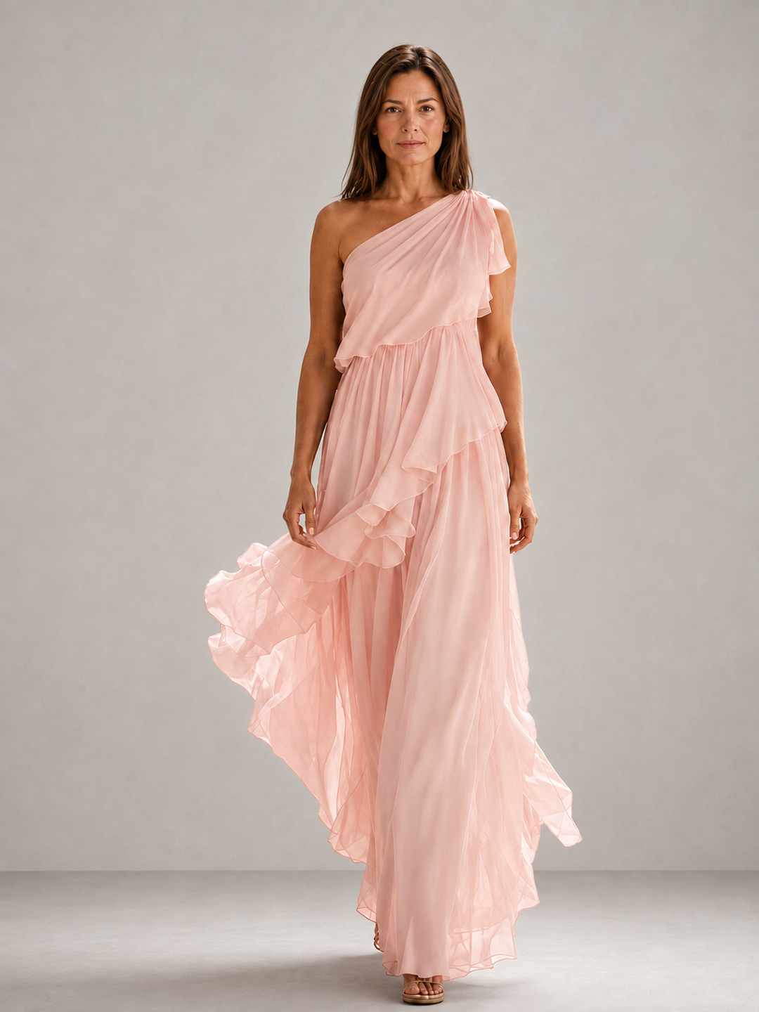 Scarlett One-Shoulder Ruffle Maxi Dress