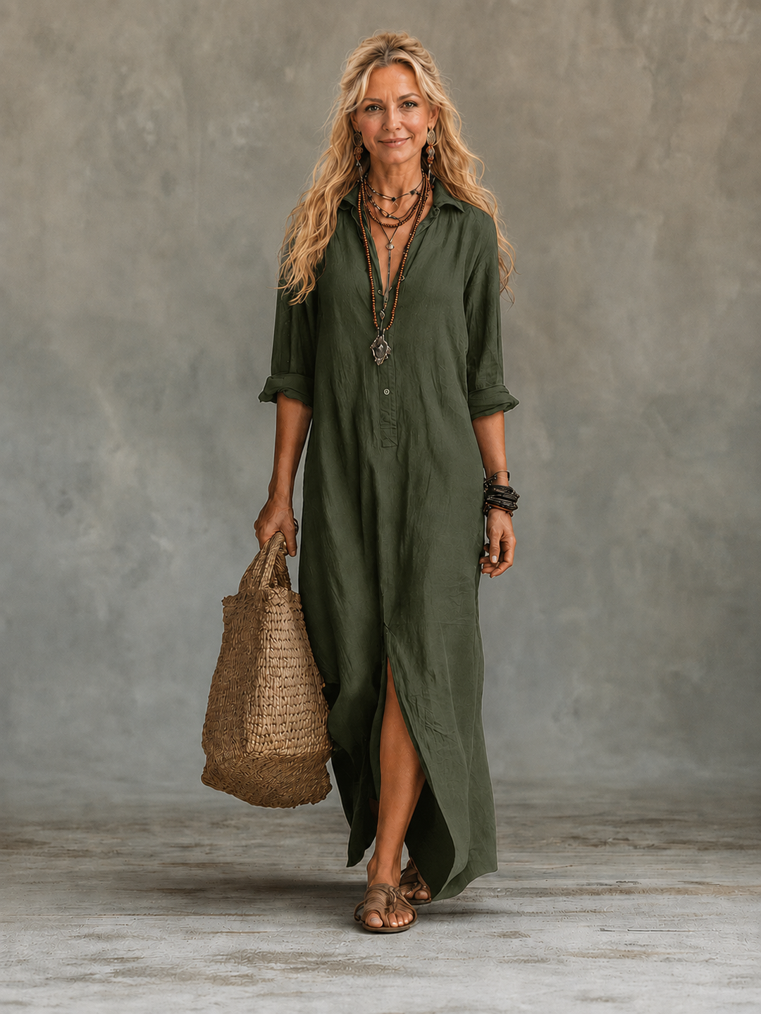 Vivienne Button-Down Maxi Dress for Women