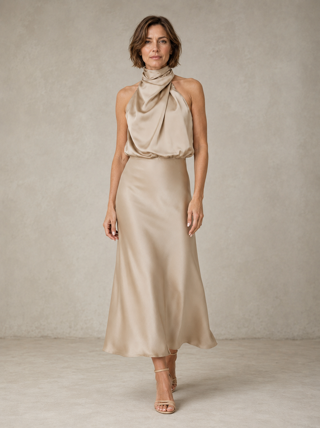 Harper Halter Satin Evening Dress