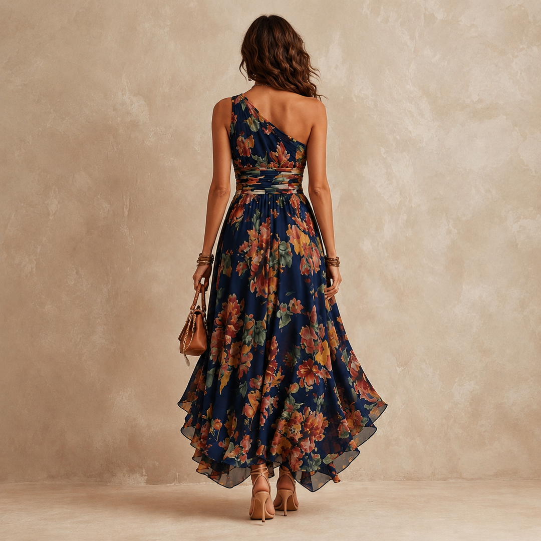 Celeste One-Shoulder Floral Maxi Dress