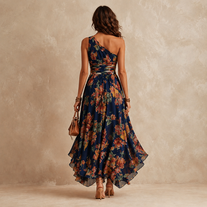 Celeste One-Shoulder Floral Maxi Dress