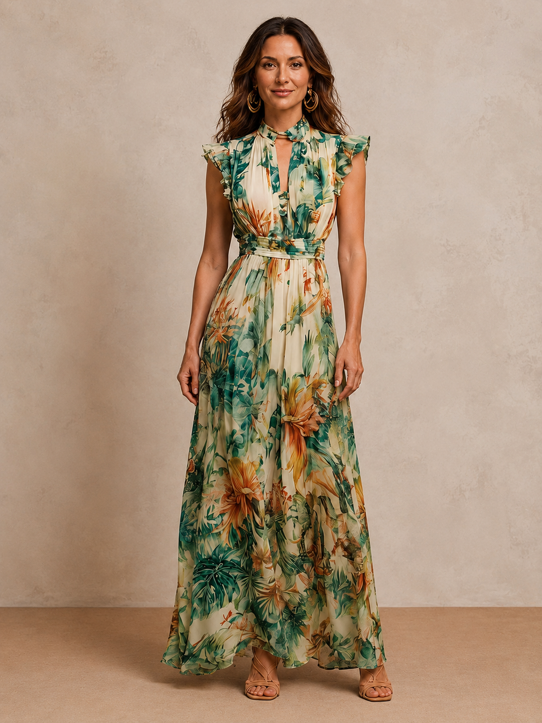 Grace Painted Tropical Chiffon