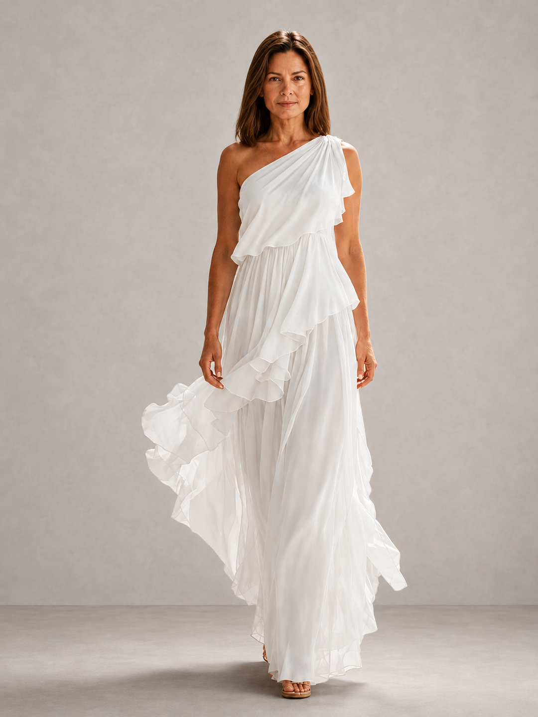 Scarlett One-Shoulder Ruffle Maxi Dress