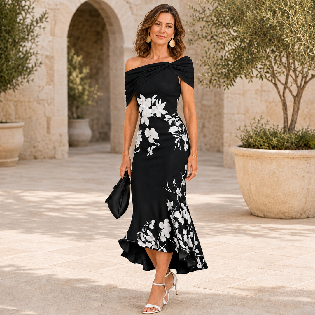 Flora Contour Floral Midi Dress