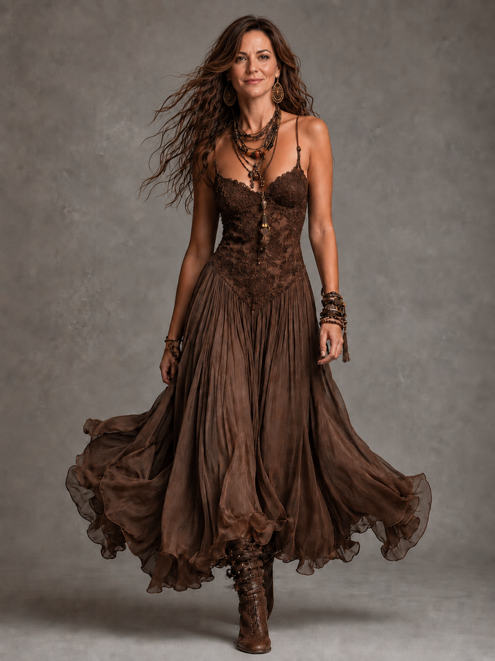 Olivia Lace Corset Maxi Dress for Women