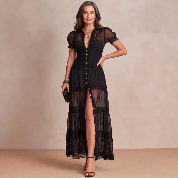 Sophia Sheer Lace Maxi Dress for Women