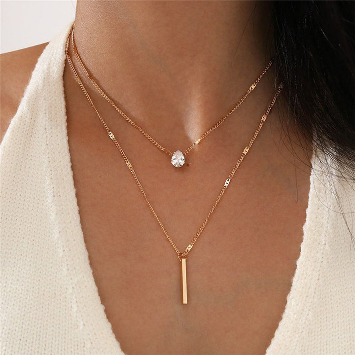 Vintage Necklace Set with Gold Pendant