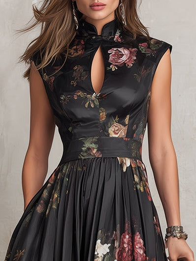 Mia Keyhole Pleated Satin Top