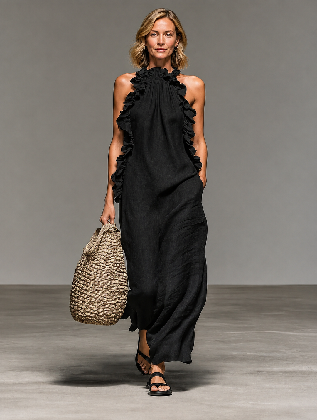 Emma Soft Ruffle Maxi Dress