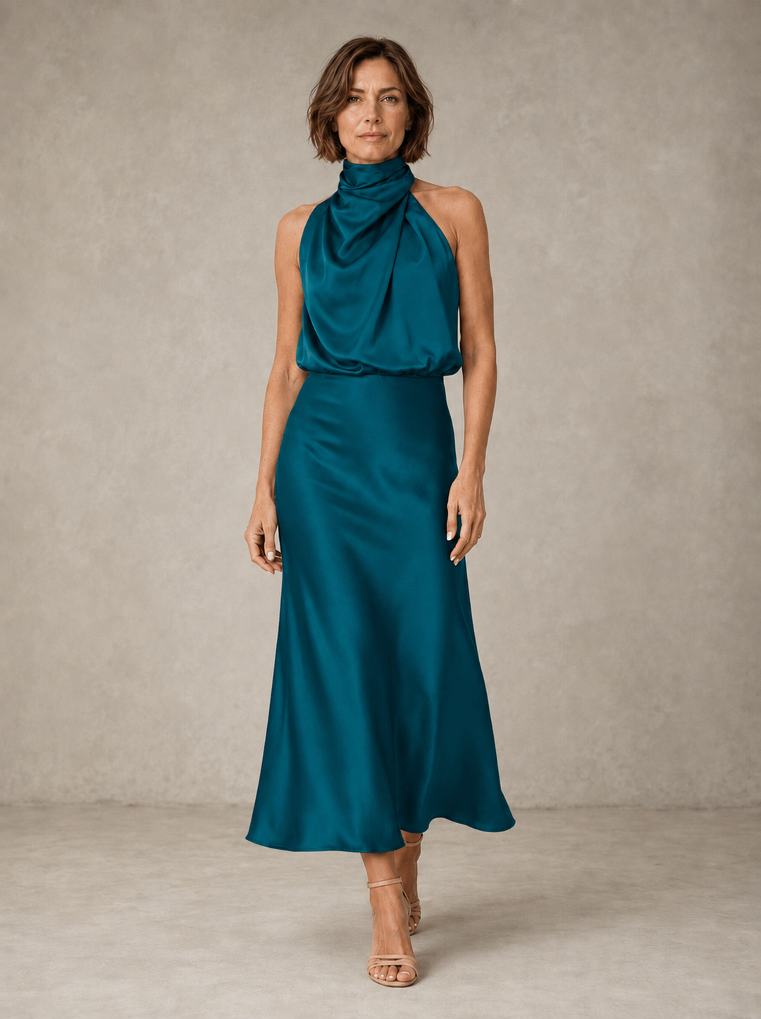 Harper Halter Satin Evening Dress
