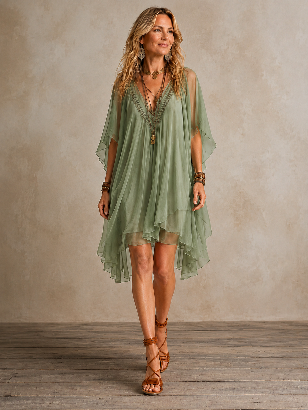Ella Tiered Boho Mini Dress