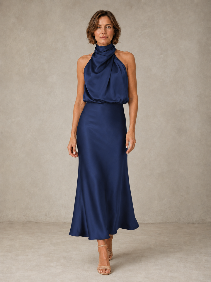 Harper Halter Satin Evening Dress