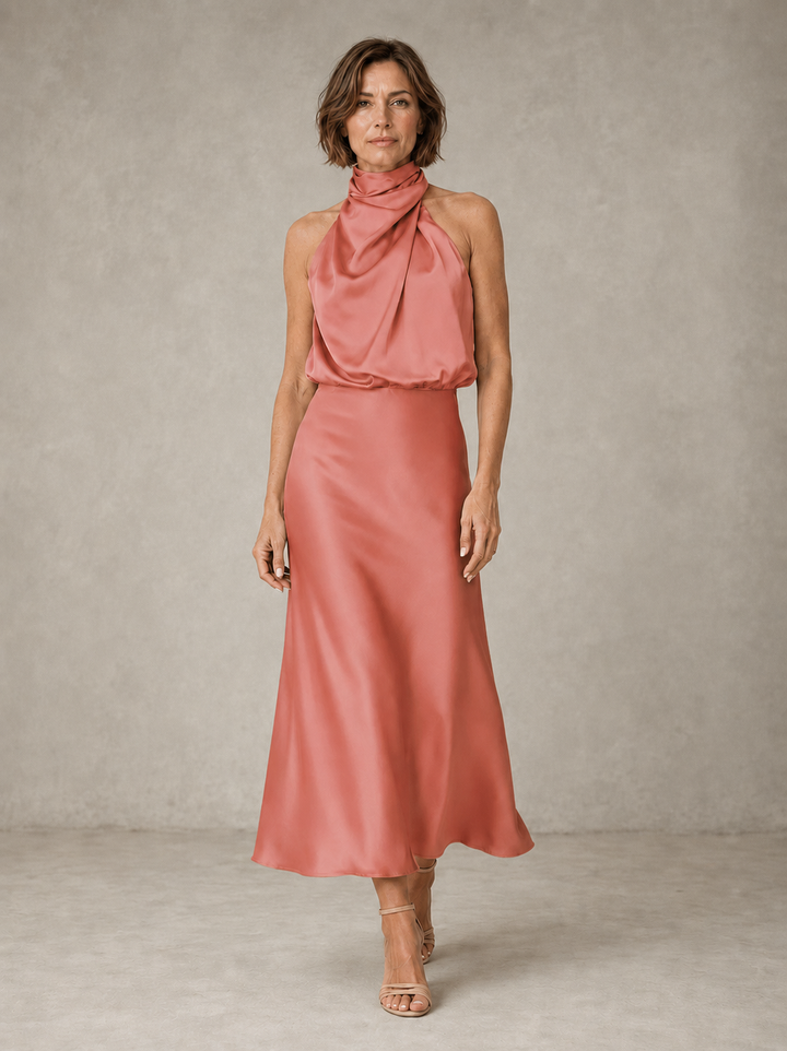 Harper Halter Satin Evening Dress