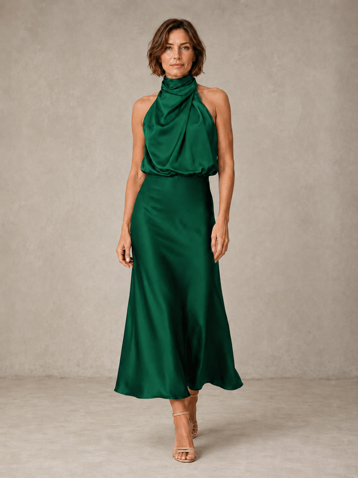 Harper Halter Satin Evening Dress